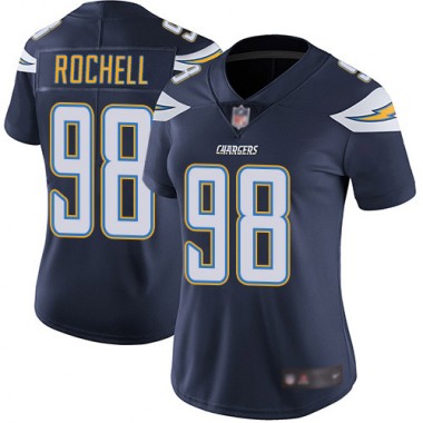 Los Angeles Chargers NFL Football Isaac Rochell Navy Blue Jersey Women Limited #98 Home Vapor Untouchable->los angeles chargers->NFL Jersey